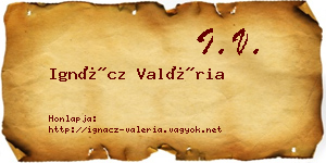 Ignácz Valéria névjegykártya
